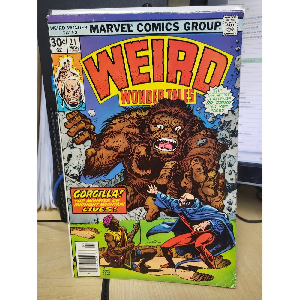 Weird Wonder Tales #21 (1977) Ernie Chan Cover Dr. Druid vs. Giant Gorilla